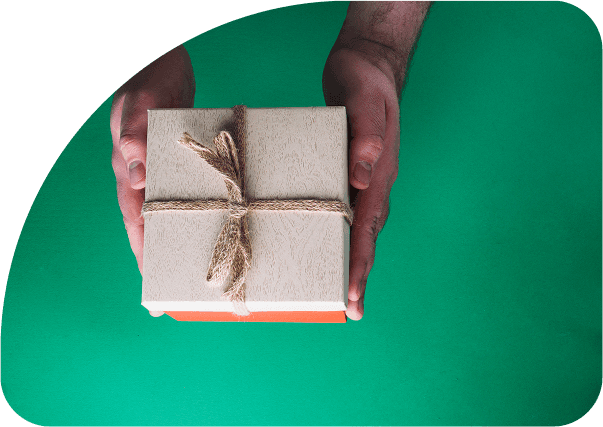hands holding a gift box