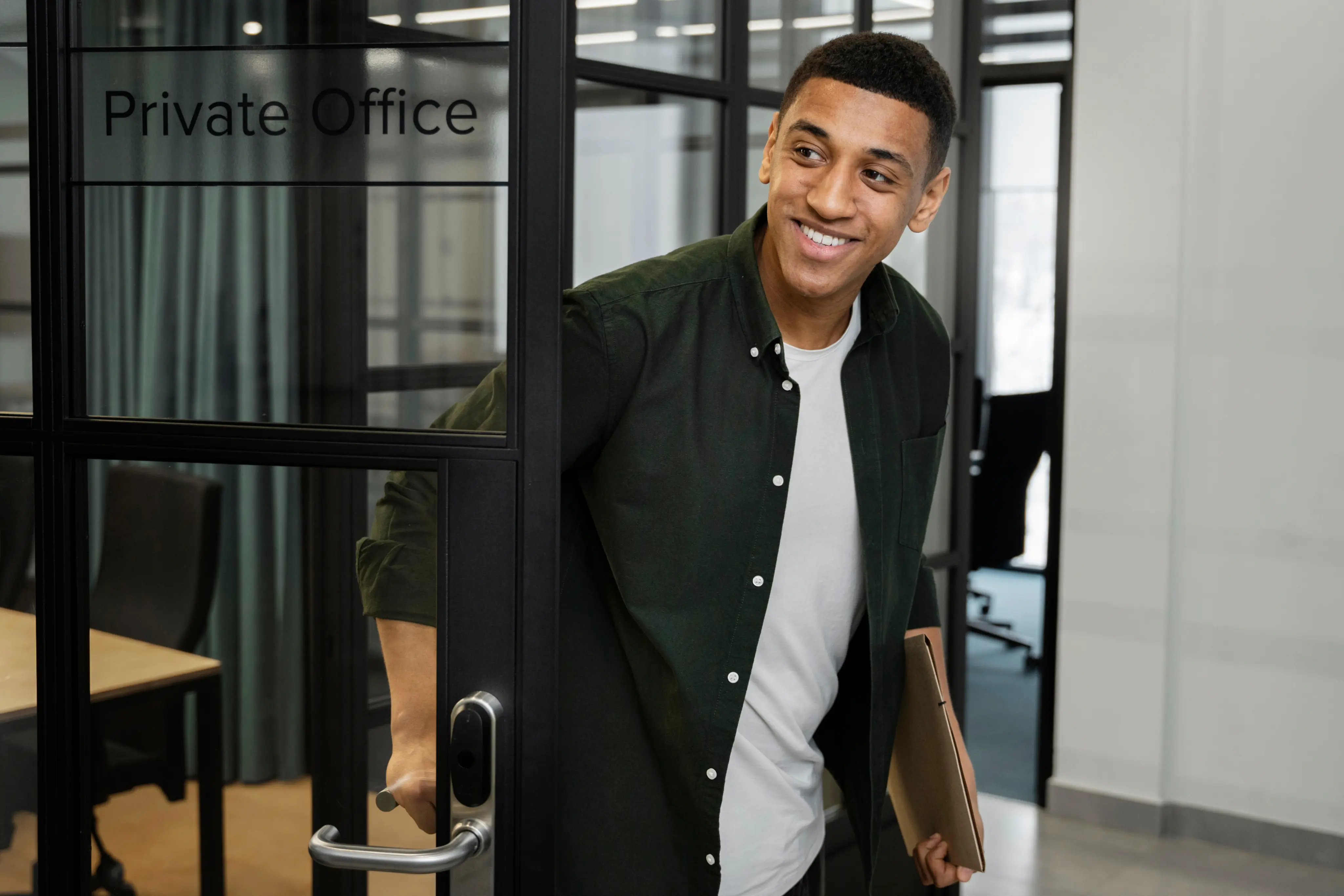 a black man smiling